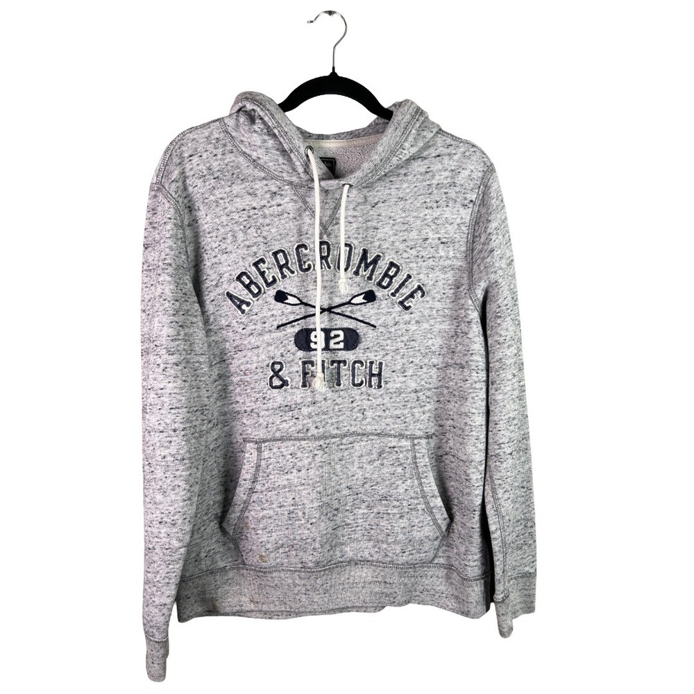 Abercrombie & Fitch Fleece Hoodie Medium Gray Preppy Streetwear